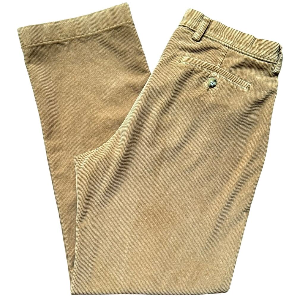 L.L. Bean Natural Fit 100% Pima Cotton Corduroy Pants Camel Tan Men’s 34x32